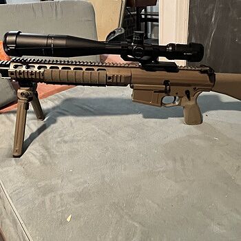 PSA Sabre AR-10 Rifle Billet 20" .308 Rifle w/ 12.5" Quad Rail, A1 Stock, Magpul Bi-Pod, 3 Mags, & Sabre Bag, FDE Absolutely love it!! Shoots great