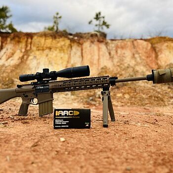 PSA Sabre AR-10 Rifle Billet 20" .308 Rifle w/ 12.5" Quad Rail, A1 Stock, Magpul Bi-Pod, 3 Mags, & Sabre Bag, FDE M110 at home…with a few minor issues