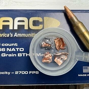 AAC 5.56 NATO 75 Grain BTHP Match w/ Cannelure 20rd Box Fun with barriers.