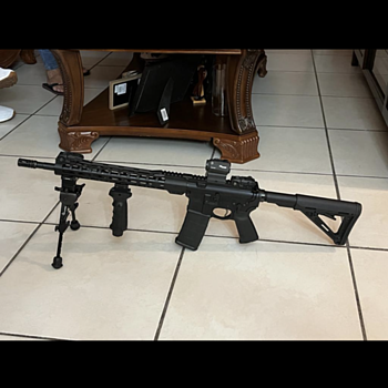 PSA AR-15 16" Mid-Length 5.56 NATO 1/7 Nitride 13.5" Lightweight M-Lok MOE EPT Rifle w/MBUS Sight Set My R15