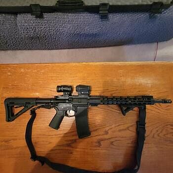 PSA AR-15 16" Mid-Length 5.56 NATO 1/7 Nitride 13.5" Lightweight M-Lok MOE EPT Rifle w/MBUS Sight Set Tac Driver