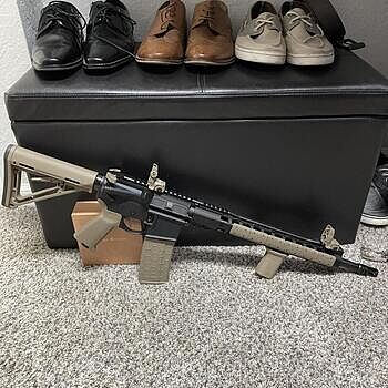 PSA AR-15 16" Mid-Length 5.56 NATO 1/7 Nitride 13.5" Lightweight M-Lok MOE EPT Rifle w/MBUS Sight Set First AR. Love it!
