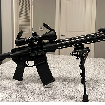 PSA AR-15 16" Mid-Length 5.56 NATO 1/7 Nitride 13.5" Lightweight M-Lok MOE EPT Rifle w/MBUS Sight Set Worth it. Stay Vigilant. Prov 4.23