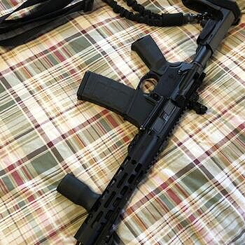 PSA AR-15 Pistol 5.56 10.5" 1/7 Phos. 9" LTWT M-Lok MOE EPT SBA4 PSA 10.5" carbine AR15 pistol with the SBA3 pistol brace