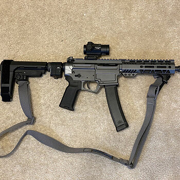 PSA AR-V 8" 9mm 1/10 Lightweight M-Lok MOE EPT SBA3 Pistol Newest Fun Gun