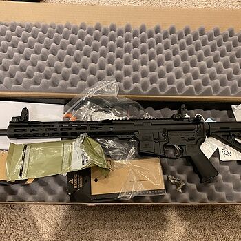 PSA AR-15 16" Mid-Length 5.56 NATO 1/7 Nitride 13.5" Lightweight M-Lok MOE EPT Rifle w/MBUS Sight Set Great purchase.