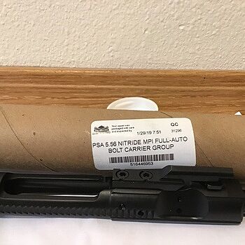 PSA AR-15 Bolt Carrier Group 5.56 Full-Auto Nitride MPI - 516446953 Solid