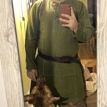 Viking Linen Tunic, Green -pure glee-