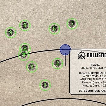AAC 5.56 NATO Ammo 77 Grain OTM 20rds 10 shot group, . 599 MOA at 300 Yards!