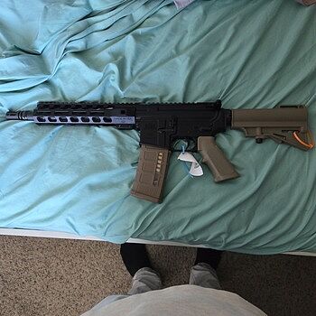 PSA 10.5" Carbine-Length 5.56 1/7 Phosphate 9" Lightweight M-Lok Classic HAR-15 Pistol, FDE 10. 5 ARP