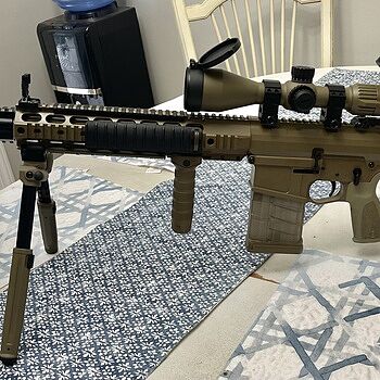 PSA Sabre AR-10 Rifle Billet 20" .308 Rifle w/ 12.5" Quad Rail, A1 Stock, Magpul Bi-Pod, 3 Mags, & Sabre Bag, FDE Incredible Quality