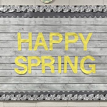 65' Steel Gray Rolled Scalloped Bulletin Board Borders Retro Daisies