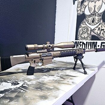 PSA Sabre AR-10 Rifle Billet 20" .308 Rifle w/ 12.5" Quad Rail, A1 Stock, Magpul Bi-Pod, 3 Mags, & Sabre Bag, FDE Its money!!