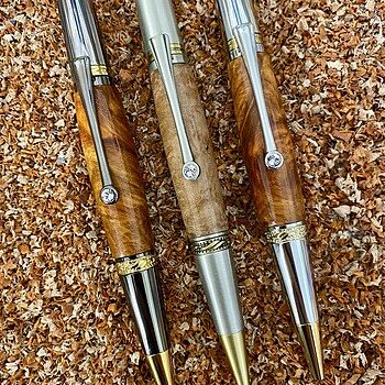 Majestic Squire Antique Brass and Pewter Twist Pen Kit Majestic squire