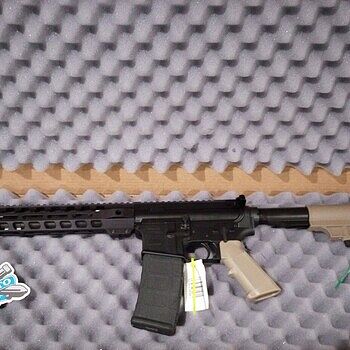 PSA 10.5" Carbine-Length 5.56 1/7 Phosphate 9" Lightweight M-Lok Classic HAR-15 Pistol, FDE Awesome AR