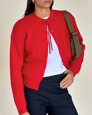 ANNIE CARDIGAN CHERRY RED