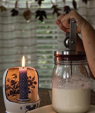 Glass Butter Churn