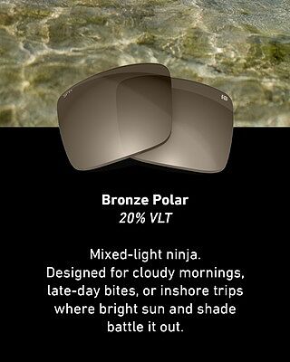 RIGHT LENS. RIGHT CONDITIONS.
Choosing the right lens matters. Our Watermen lenses range from 12% to 20% VLT — because reading the water at dawn or spotting a breezer at noon takes the right tint.
Ice Blue Mirror (12%) — Offshore glare killer
Black Mirror (18%) — All-conditions assault weapon
Bronze Polar (20%) — Inshore, mixed light master
Know your light. Lock in your edge.
#SPYLensTech #WatermenCollection #FishSmarter