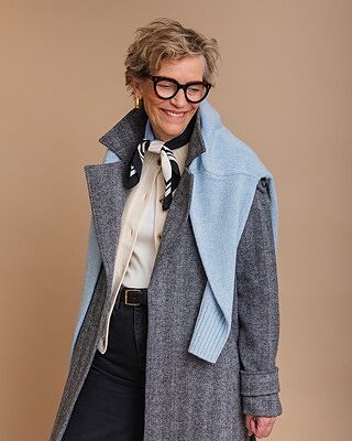 Herringbone Wool Mix Coat