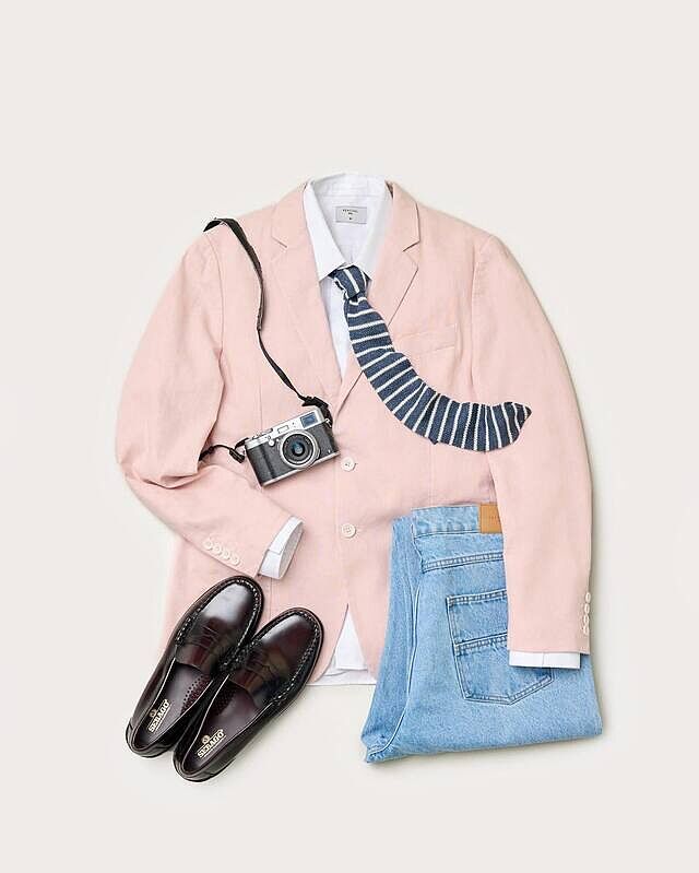 Tailored Linen Blazer | Dusty Pink