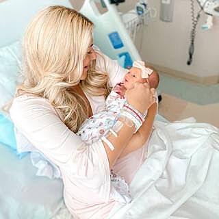 Solid Blush Bamboo Knit Maternity Robe