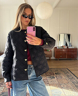 DOMINO QUILT JACKET BLACK