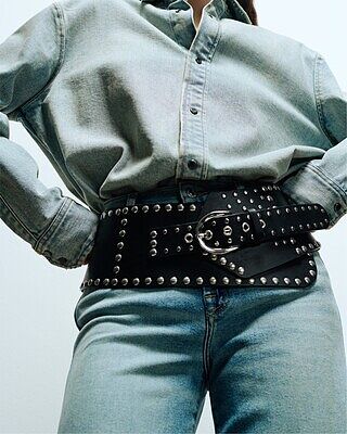 Studded Waist Belt in Black