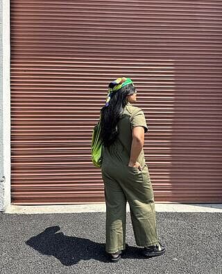 Kate Stretch Cotton Twill Jumpsuit - Ivy