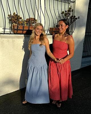TRULLI MAXI DRESS COBALT GINGHAM