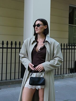 Chocolate Fine Knit Polo Top
