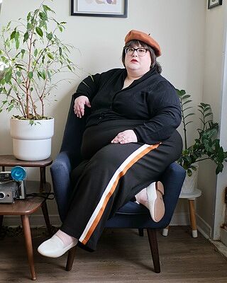 Stephanie Wide Leg Stripe Ponte Pants 27 Inch - Black with Ochre/White Stripe