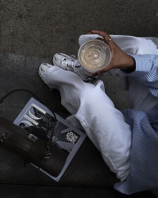 STRIPED COTTON POPLIN BUTTON FRONT SHIRT