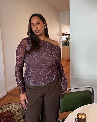 VALERIA MESH LONG SLEEVE BURGUNDY FLORAL