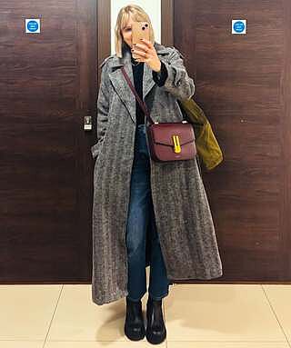 Herringbone Wool Mix Coat