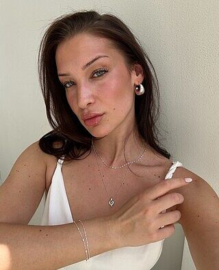 Melinda Long Necklace Silver