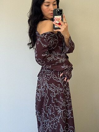 VALERIA DRESS BURGUNDY FLORAL