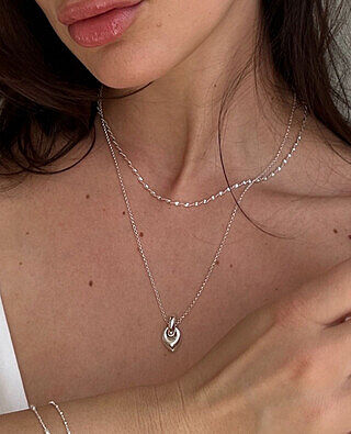 Melinda Long Necklace Silver
