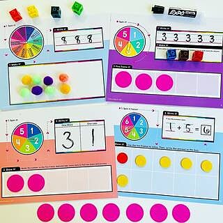 Edu-Clings Silicone Center: Ten Frames Math Manipulative Grade K-1