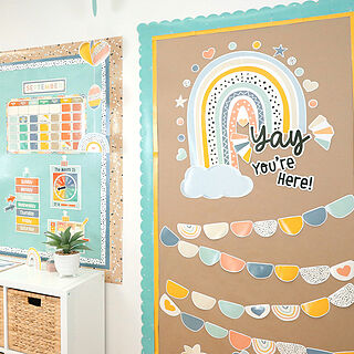 Speckled Kraft Paper Straight Bulletin Board Borders