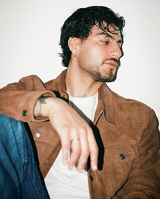 Suede Trucker Jacket in Camel