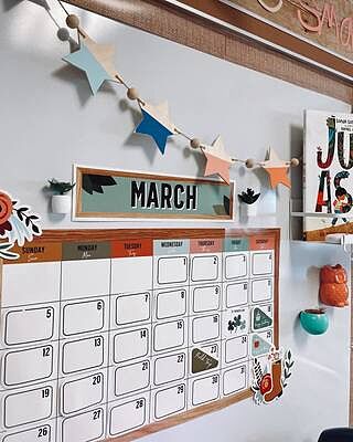 Grow Together Calendar Bulletin Board Set