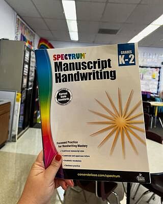 Spectrum Manuscript Handwriting Workbook Grade K-2 Paperback
