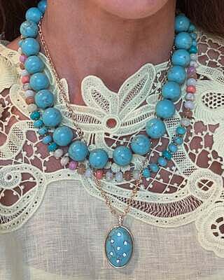 Turquoise Gumball Necklace