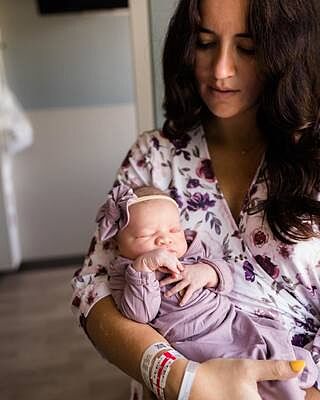 Demi's Dusty Purple Floral Knit Maternity Robe