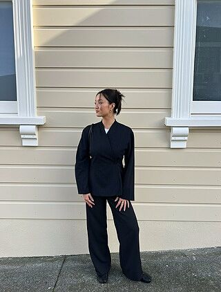 COCO BLAZER NAVY PINSTRIPE