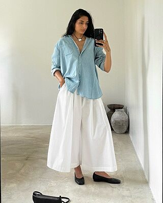 White Super Wide Leg Culottes
