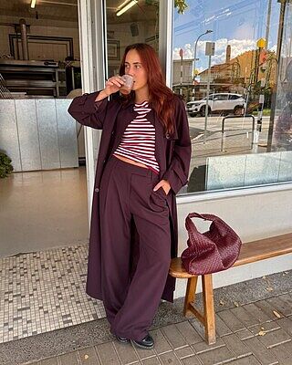 EMMA KNIT TOP PINK BURGUNDY STRIPE