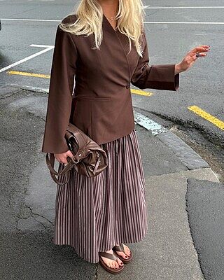 TRULLI SKIRT BROWN PINSTRIPE