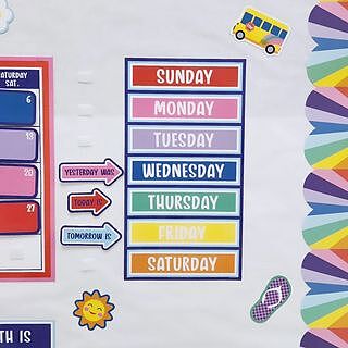 Rainbow Burst Scalloped Bulletin Board Borders