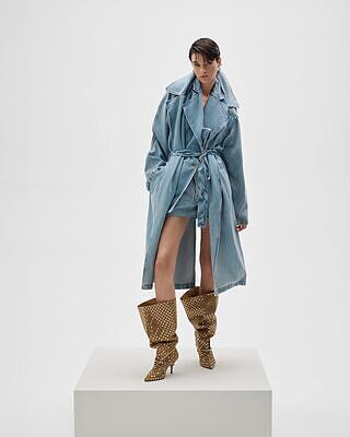Denim Trench Coat in Bleach